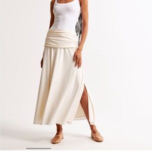 NWOT Abercrombie Knit Maxi Skirt in Cream
